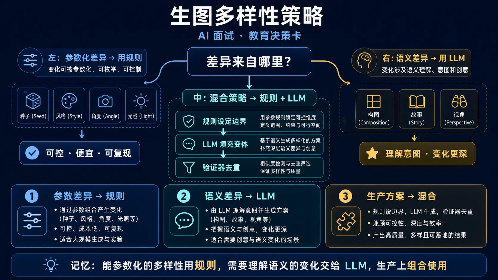 规则枚举与 LLM 语义变体结合生成可控且丰富的图像方案