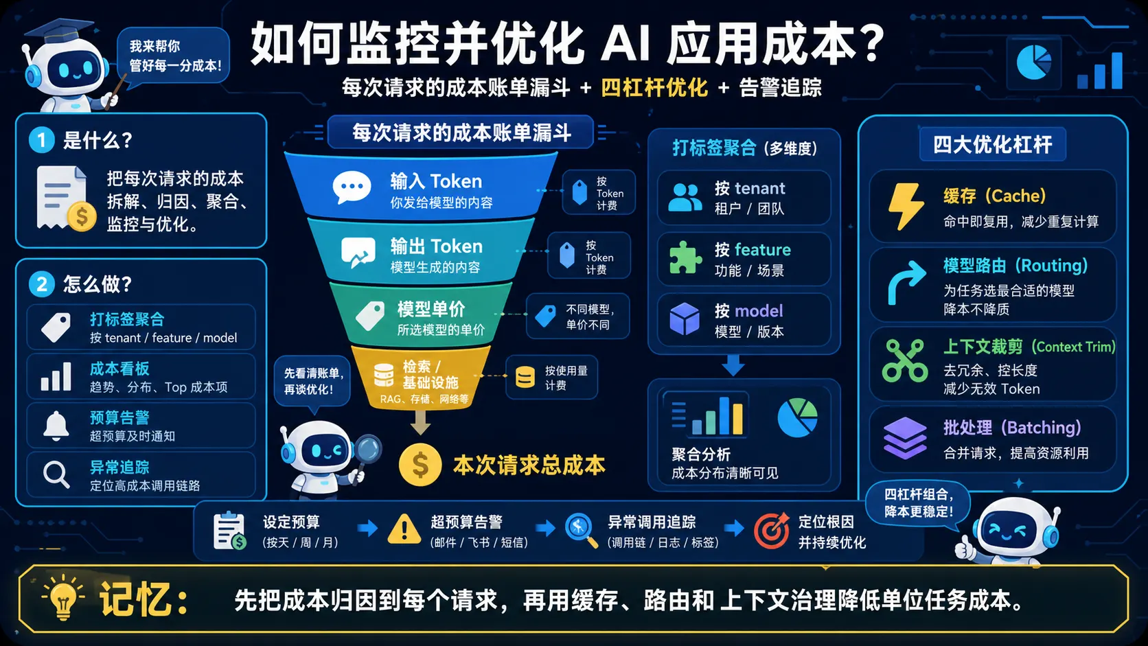 AI 请求成本按 Token 模型检索和基础设施拆解归因,并用缓存路由和上下文治理优化