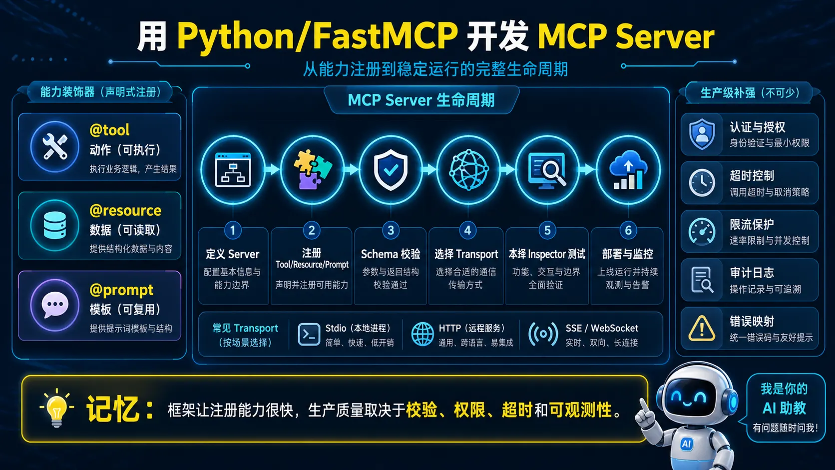 FastMCP开发生产级MCP Server图解