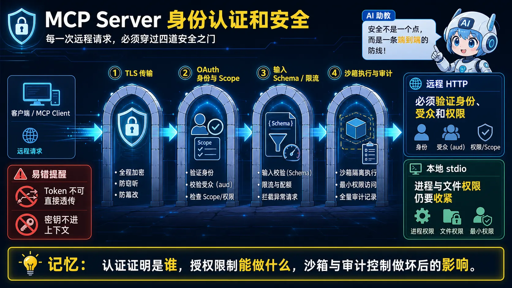 MCP身份认证授权沙箱与审计图解