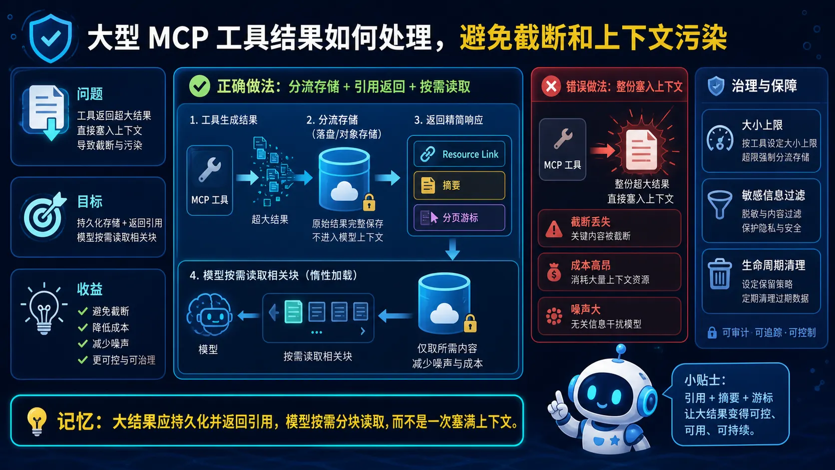 MCP大结果持久化与按需读取图解