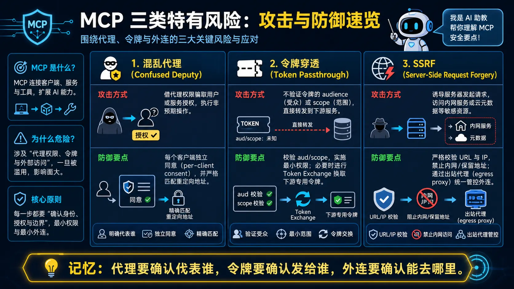 MCP混乱代理令牌穿透与SSRF攻击防御图解