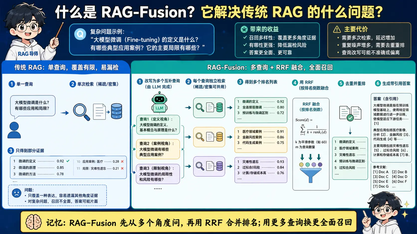 RAG-Fusion 多查询融合与 RRF 图解