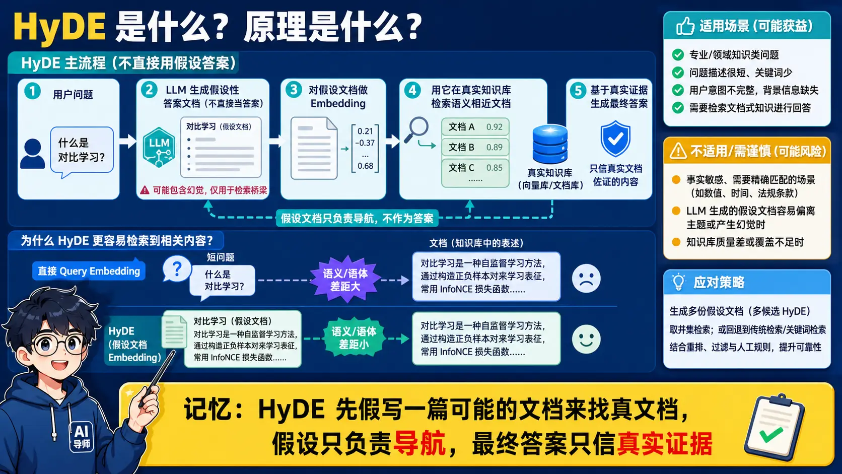 HyDE 假设文档辅助检索图解
