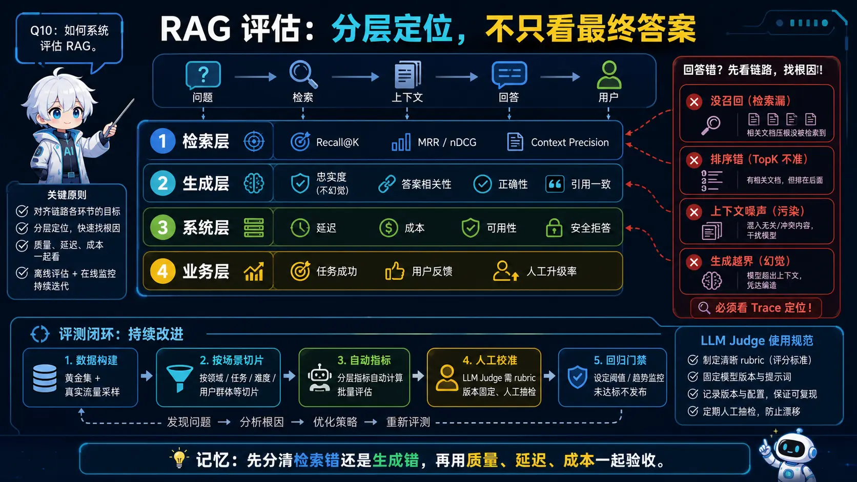 RAG 检索生成系统业务四层评估图解