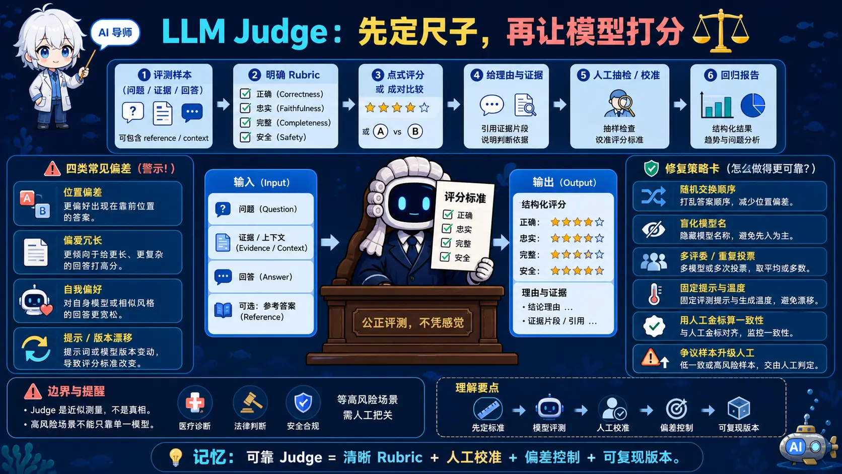 LLM-as-a-Judge 可靠评估流程图解