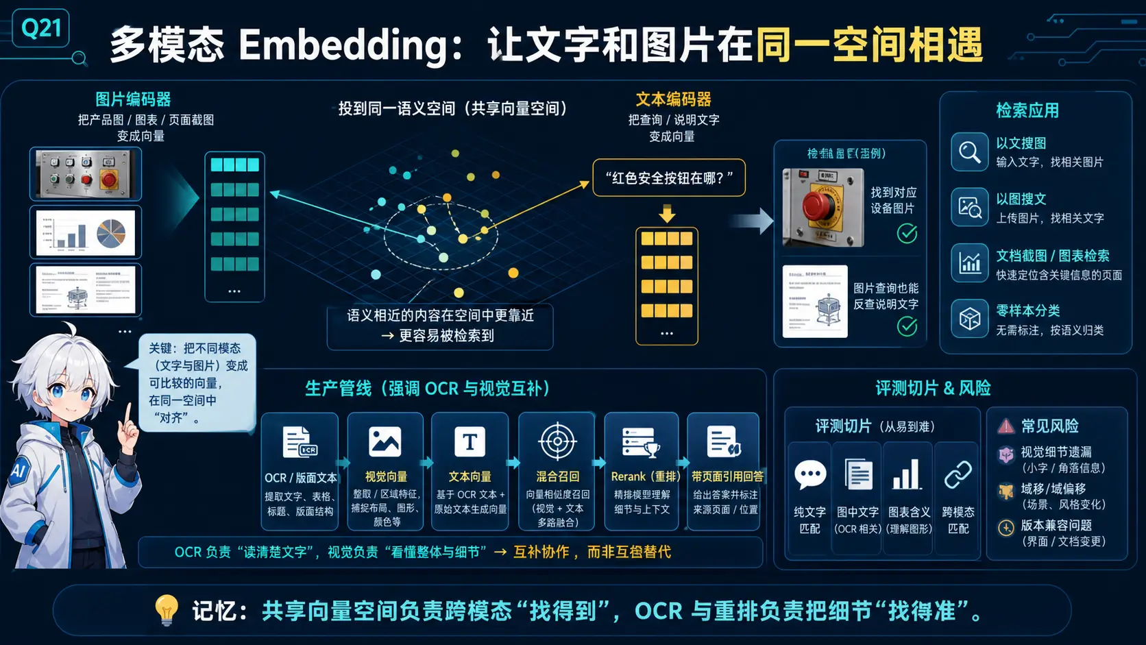 多模态 Embedding 图文共享向量空间图解