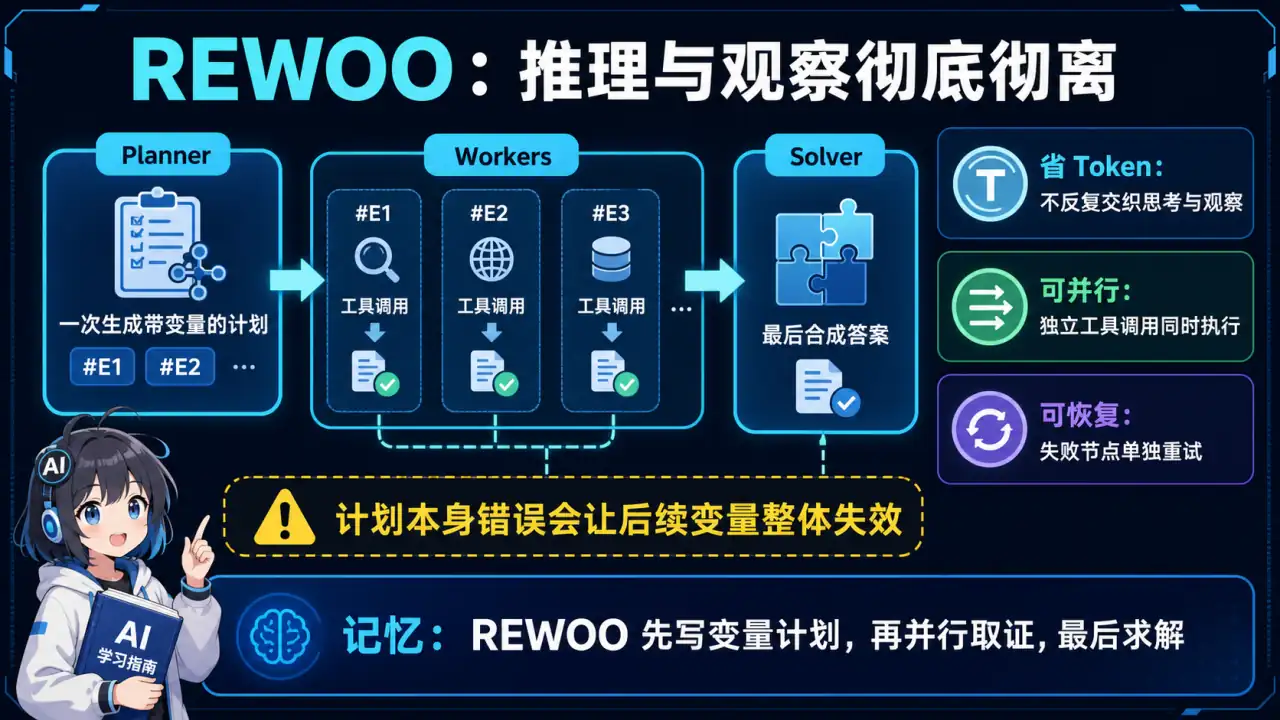 22 模块 Q5 教学图:什么是 REWOO?它有哪些核心优势?