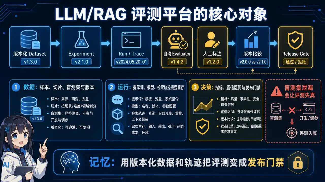 25 模块 Q6 教学图:设计一个 LLM/RAG 评测平台