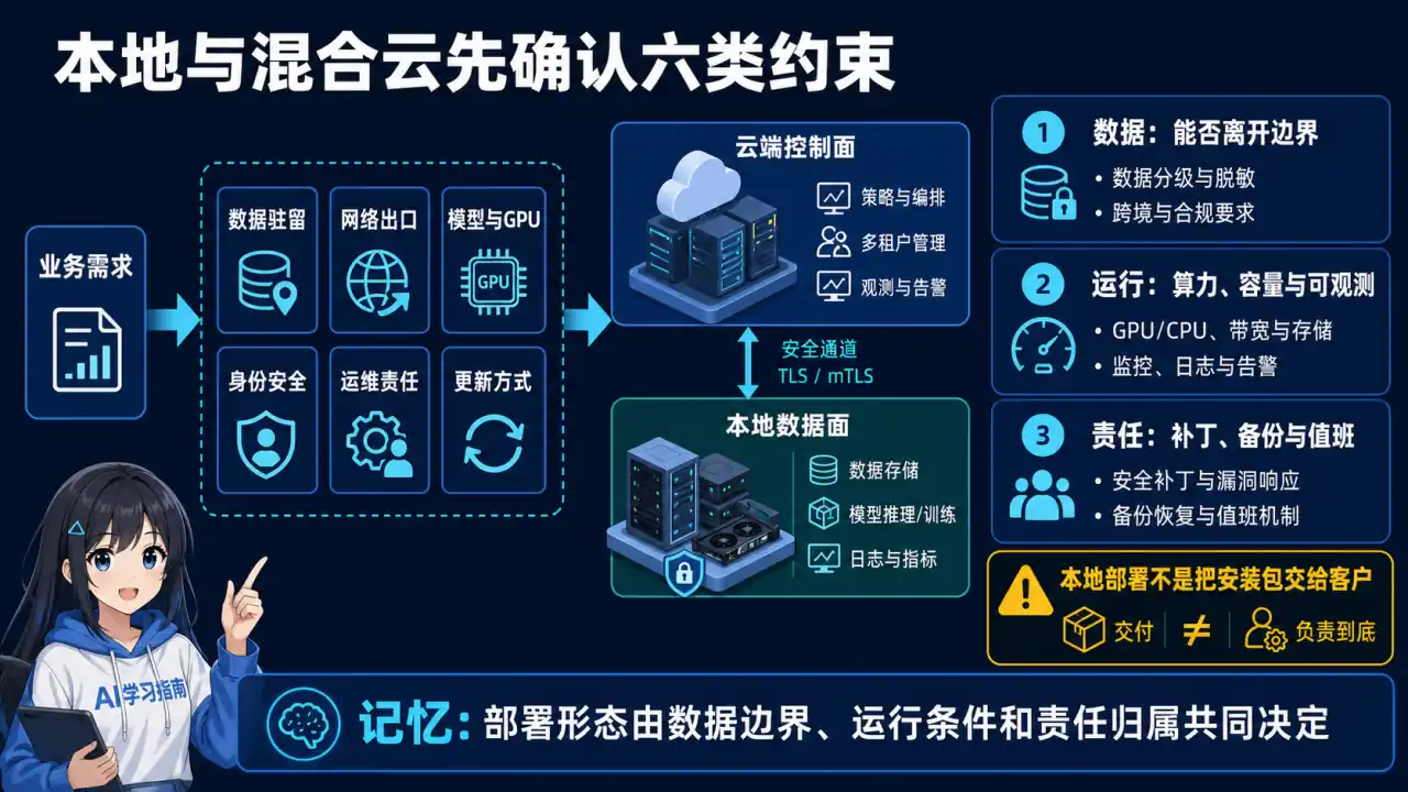 26 模块 Q19 教学图:客户要求本地或混合云部署,你会重点确认什么?
