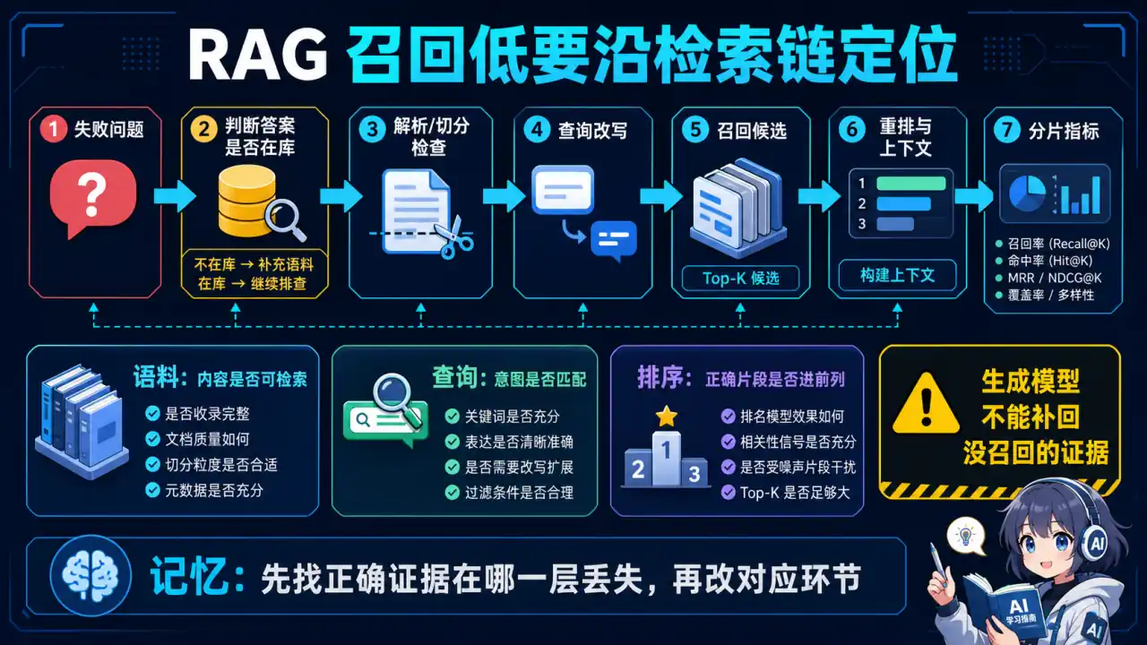 项目经验模块 Q2 教学图:定位并解决 RAG 召回率低问题