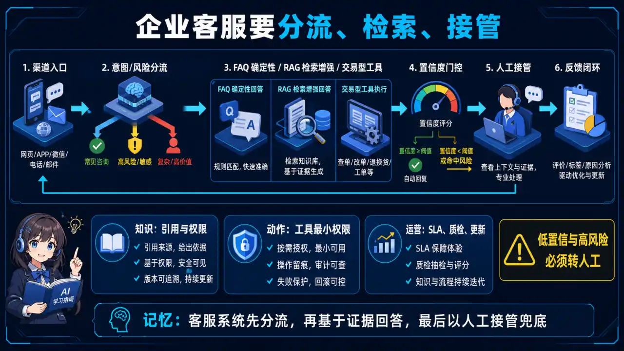 27 模块 Q6 教学图:如果让你设计一个企业级AI客服系统,你会怎么设计?