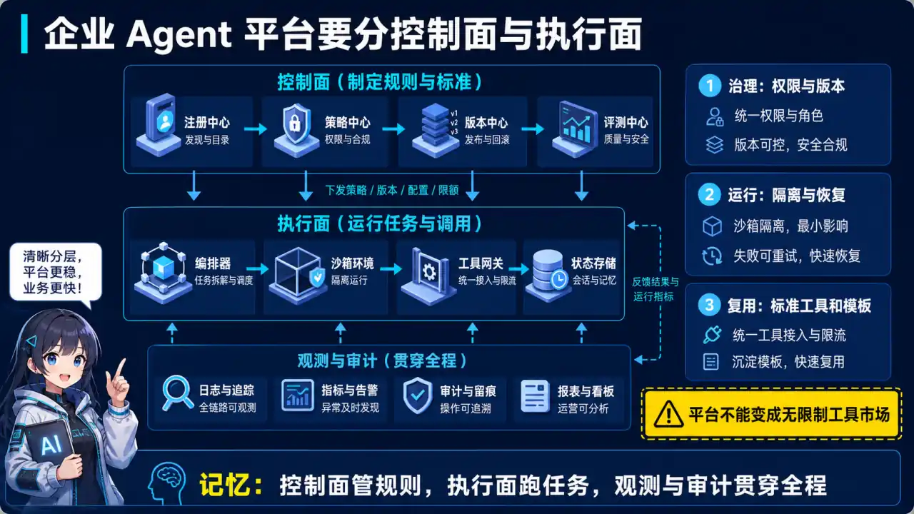 27 模块 Q8 教学图:如何设计一个企业级AI Agent平台(类似Coze/Dify)?