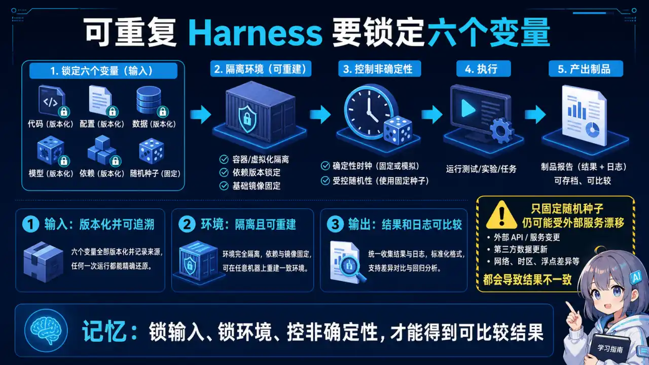 28 模块 Q2 教学图:如何设计一个可重复运行的 harness?(系统设计题)